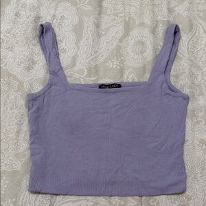 Mind Code Women's Lavender Ribbed Crop Top
